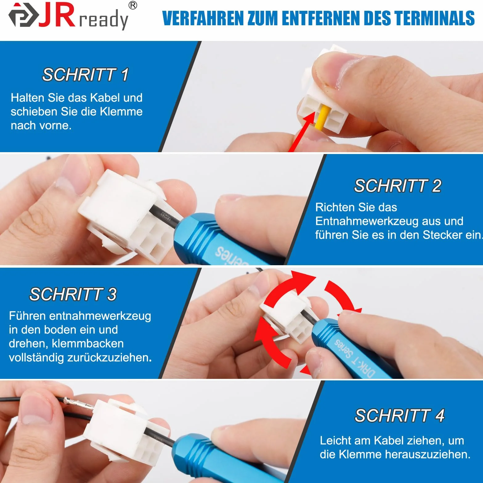 JRready ST5228 Kit Estrattori per Autoveicoli 5 Pezzi per Connettori AMP Molex .062', .093', 8980, MATE-N-LOK