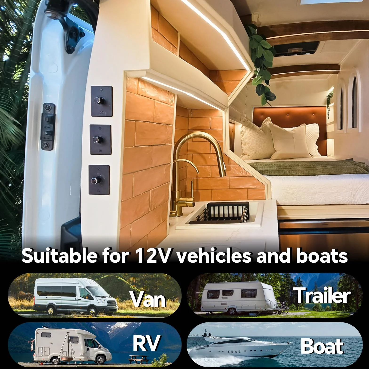 acegoo Dimmer LED DC 12V PWM Interruttore per Barca Camper Caravan Auto
