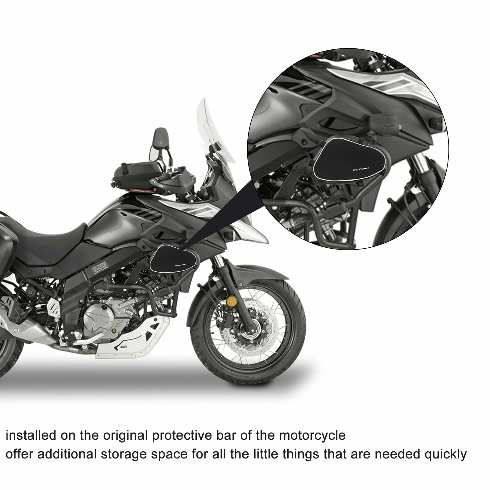 Borsa per paramotore Telaio Moto V-Strom DL650 DL1000 Laterale Impermeabile 2 Pezzi