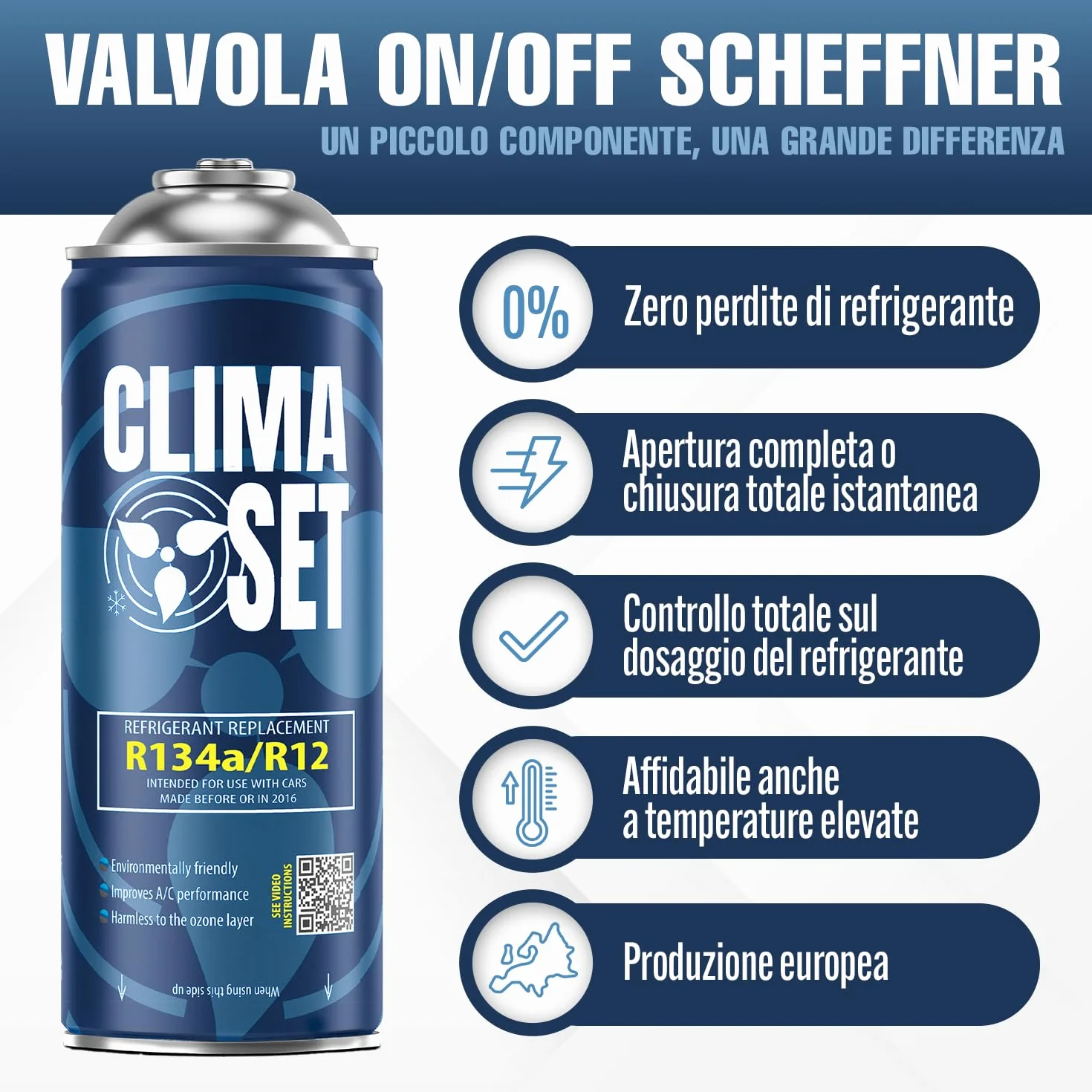 Refrigerante di ricambio R134a 170 g per climatizzatore auto con tubo gas e manometri condizionatori – kit ricarica clima auto - refrigerante R134a – ECO bombola