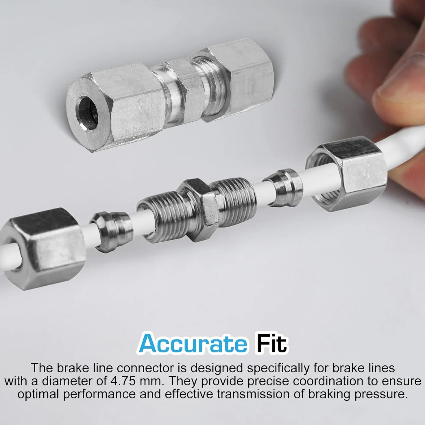 Connettori per linea del freno da 4,75 mm senza svasatura, doppio anello di taglio
