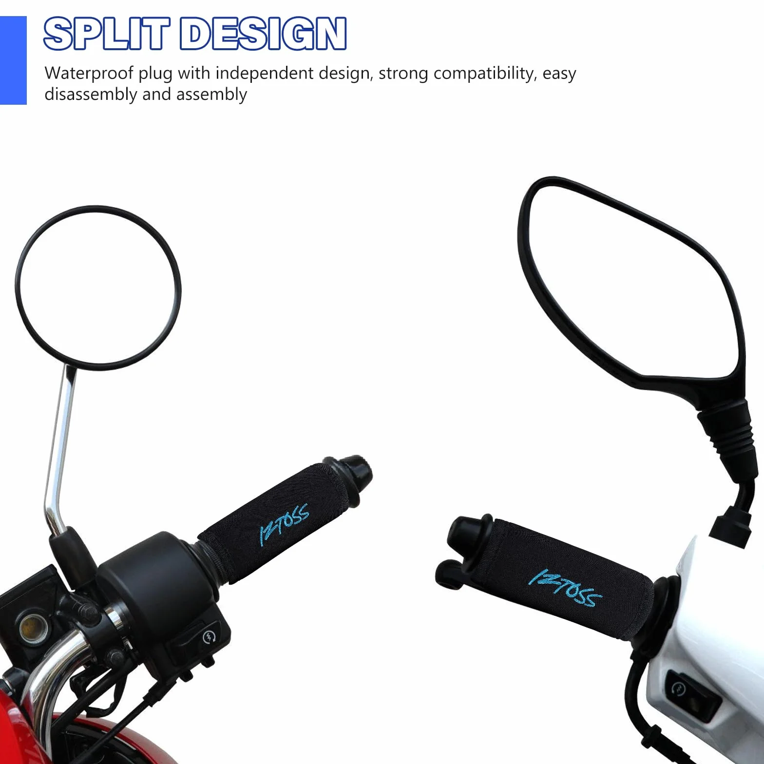 Manopole Riscaldate USB per Moto: 1 Paia Manopole Riscaldanti per Moto E Bicicletta, 5V USB Manopoles Riscaldate Motos, Riscaldamento Motos Grip per Diametro Impugnatura 22-30mm