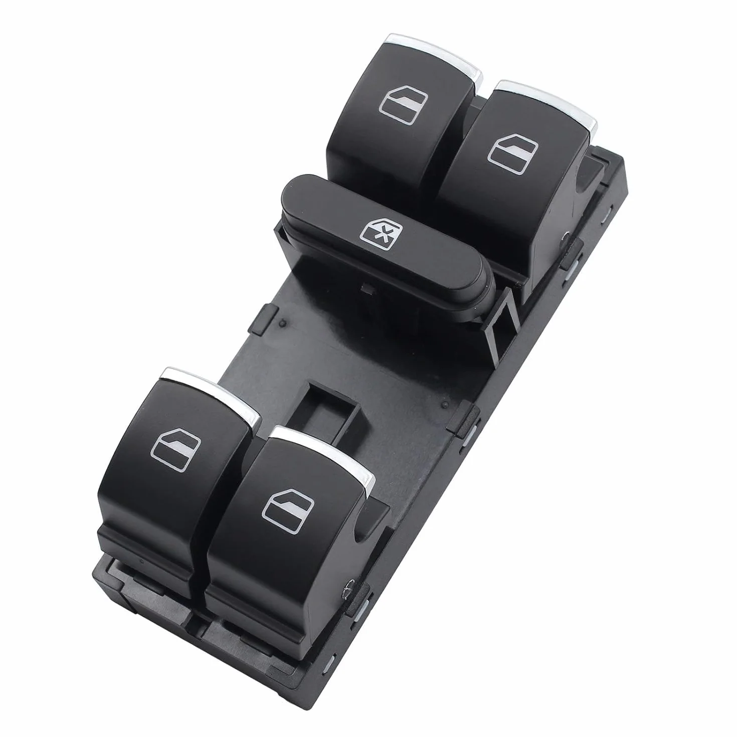 set da 6 interruttori per alzacristalli, fari e luci cromati per VW Golf 5 6 Passat 3C, compatibili con OEM: 5ND959857 5ND941431B 5ND959565A 5ND959855
