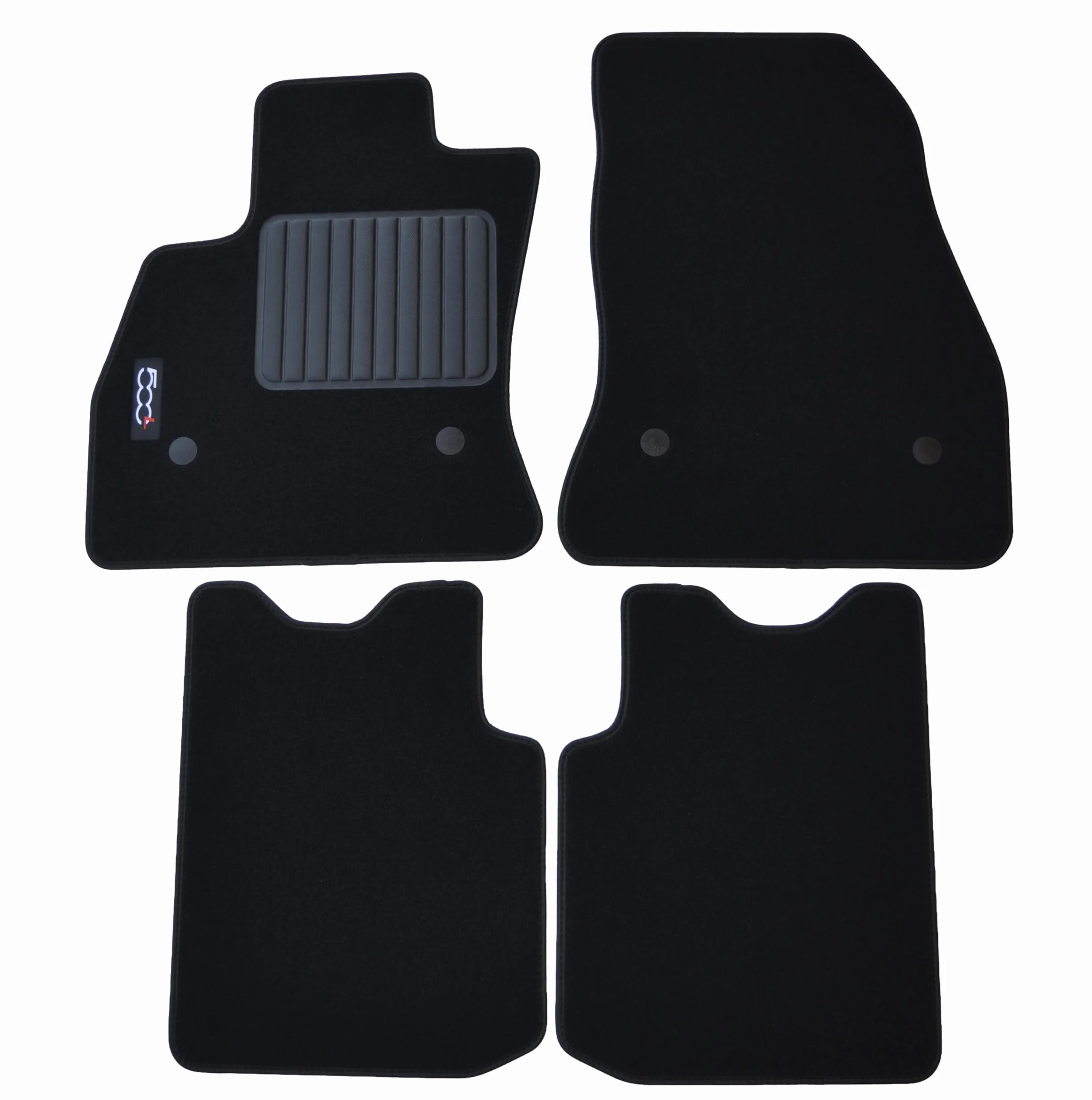 Tappetini Per Fiat 500L (2012-2017), Con Logo, Alta Qualità, 2 Pin Di Sicurezza