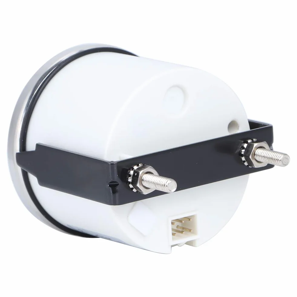 Indicatore Angolo Timone Barca 52mm, Segnale 0-190ohm, Voltaggio 9-32V, Quadrante con Retroilluminazione Rossa - Impermeabile IP67, Alta Precisione, Adatto a Yacht e Imbarcaz (Copertura argentata