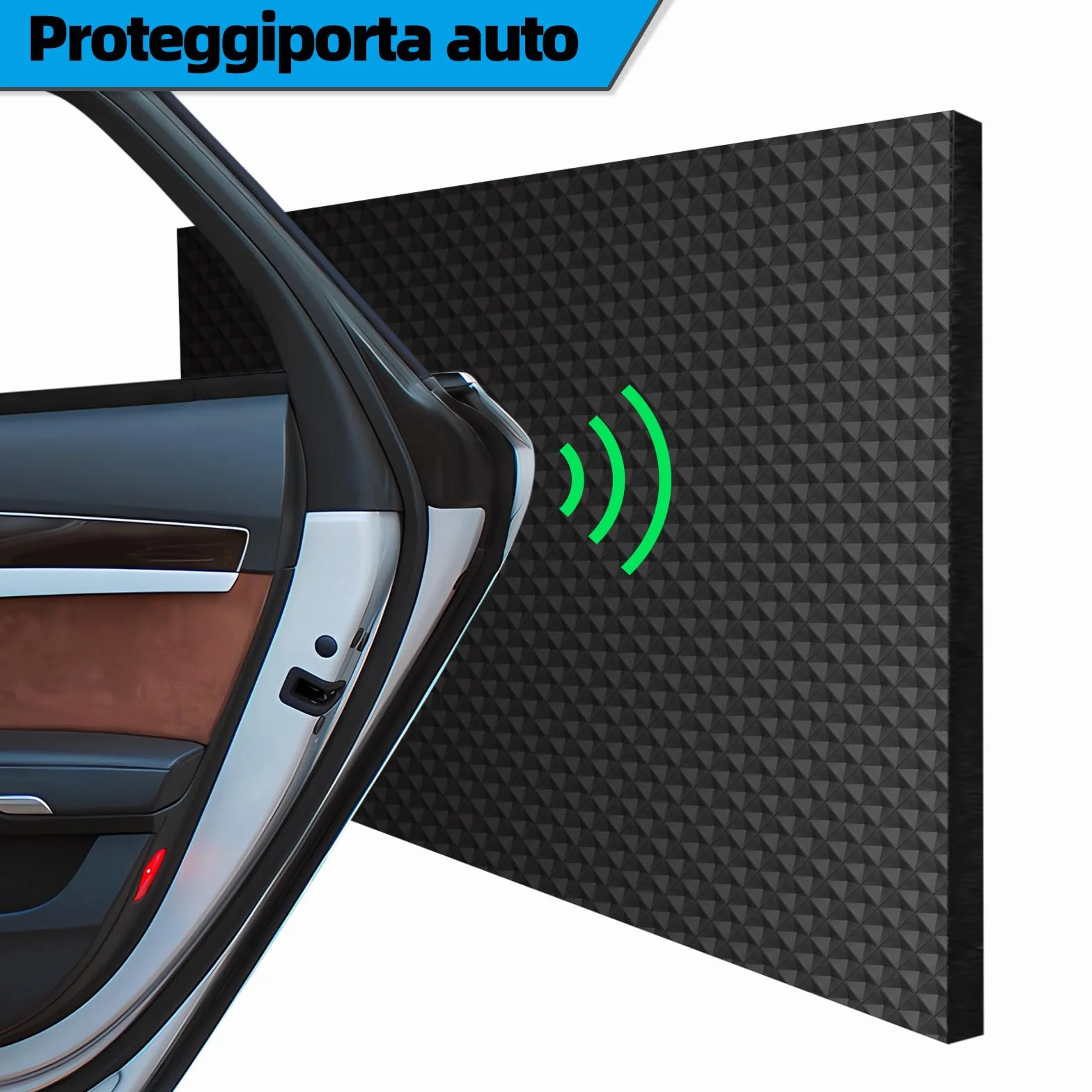 Spurtar Paracolpi Garage Gommapiuma Paracolpi Portiere Auto, Paraspigoli Muro Protezione Paraurti Auto per Esterno Accessori Automobile Gomma Adesiva, 4000 X 200 X 6,5 mm