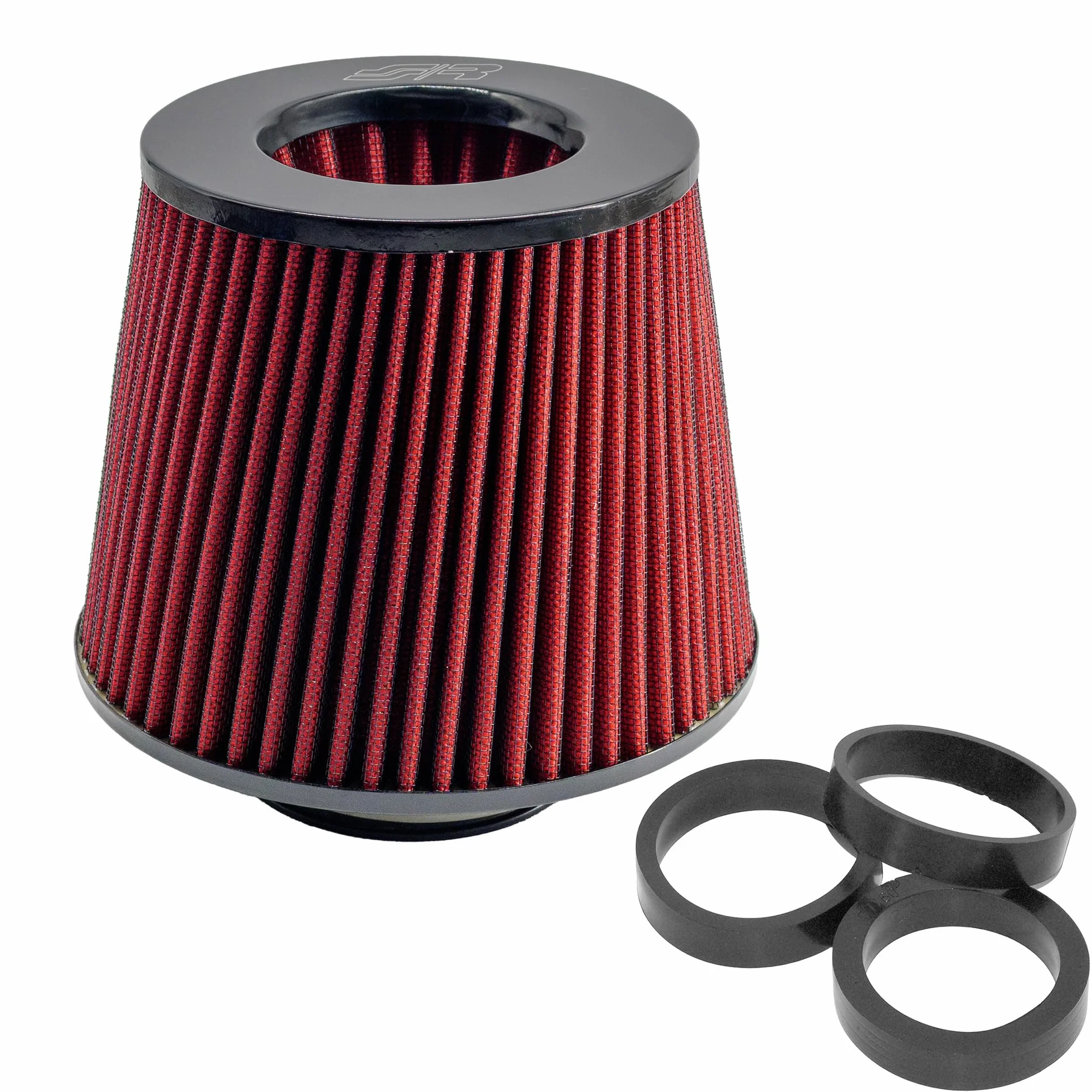 Simoni Racing FSR/UA Filtro Aria Biconico Elicoidale Universale, Cotone Rosso