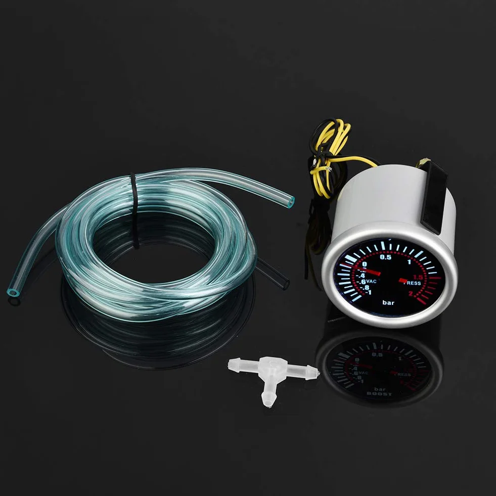 VOBOR Manometro Pressione Turbo Digitale, Turbo Boost Gauge 2 Pollici 12V, LED Digital Turbo Boost Gauge Meter per Auto Universale PSI Indicatore Puntatore Luminoso a LED Dail