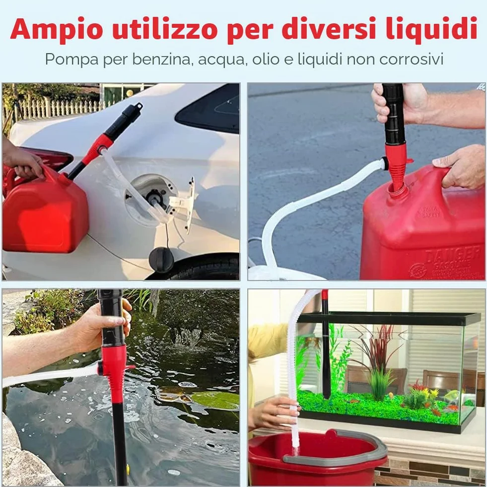 Flintronic Pompa Manuale per Trasferimento Carburante Portatile a Batteria per Olio Acqua Benzina