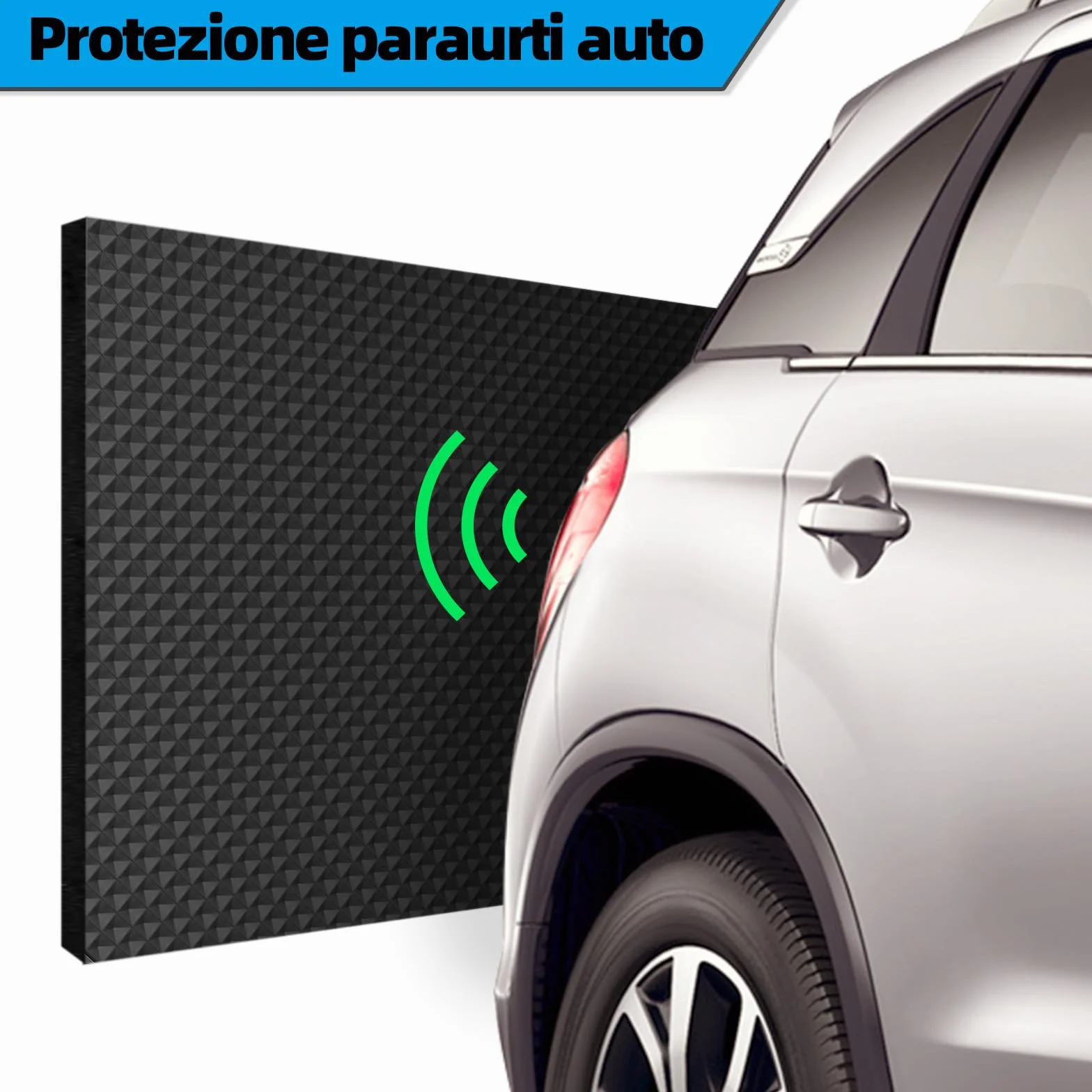 Spurtar Paracolpi Garage Gommapiuma Paracolpi Portiere Auto, Paraspigoli Muro Protezione Paraurti Auto per Esterno Accessori Automobile Gomma Adesiva, 4000 X 200 X 6,5 mm