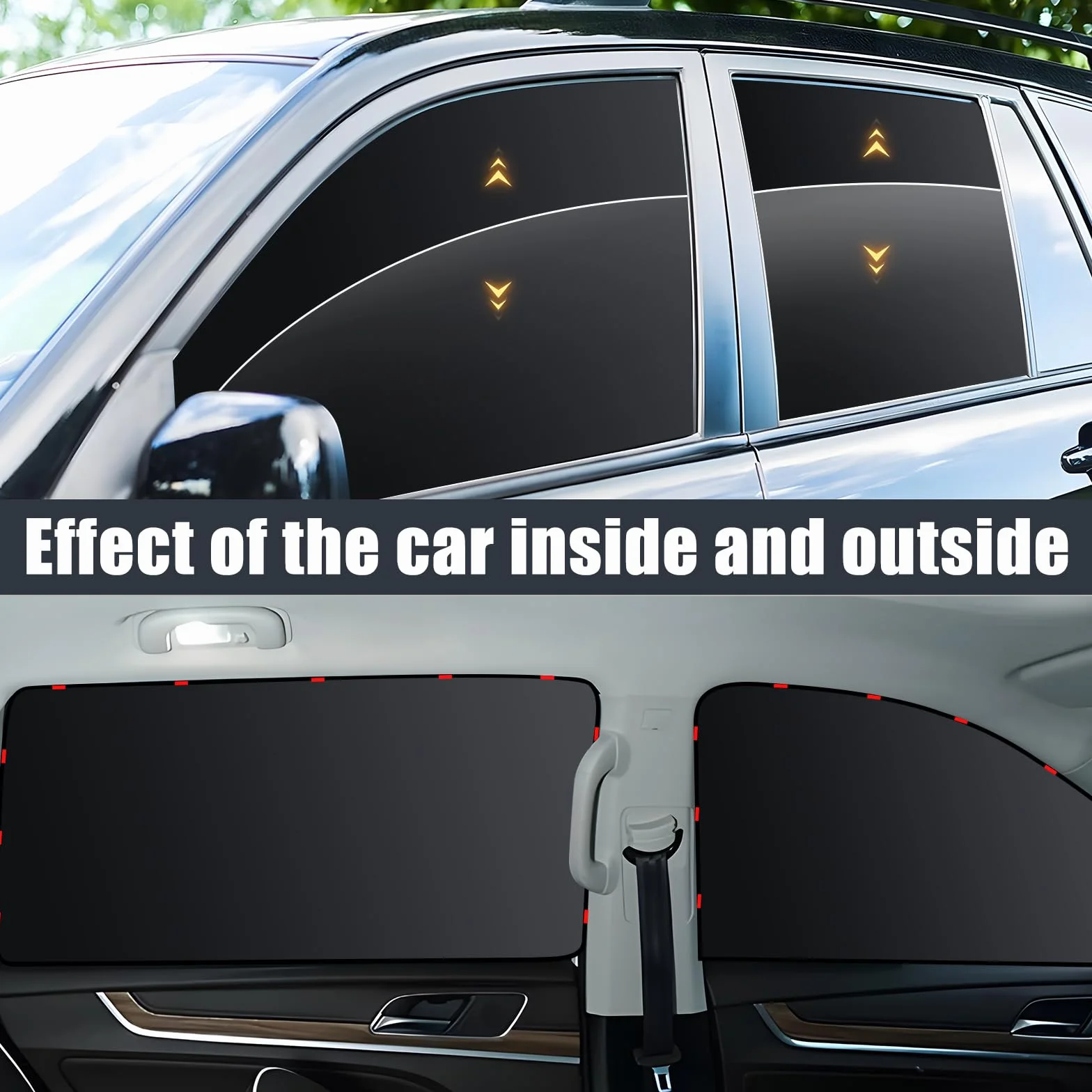 ZATOOTO Parasole per Auto 4 Pezzi Protezione Solare Anti-UV Poliestere Nero