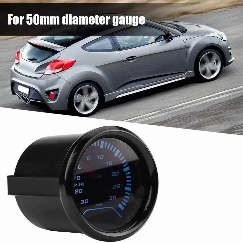 Aramox Manometro Turbo Boost universale 52 mm, quadrante fumé, Kit manometro turbo digitale