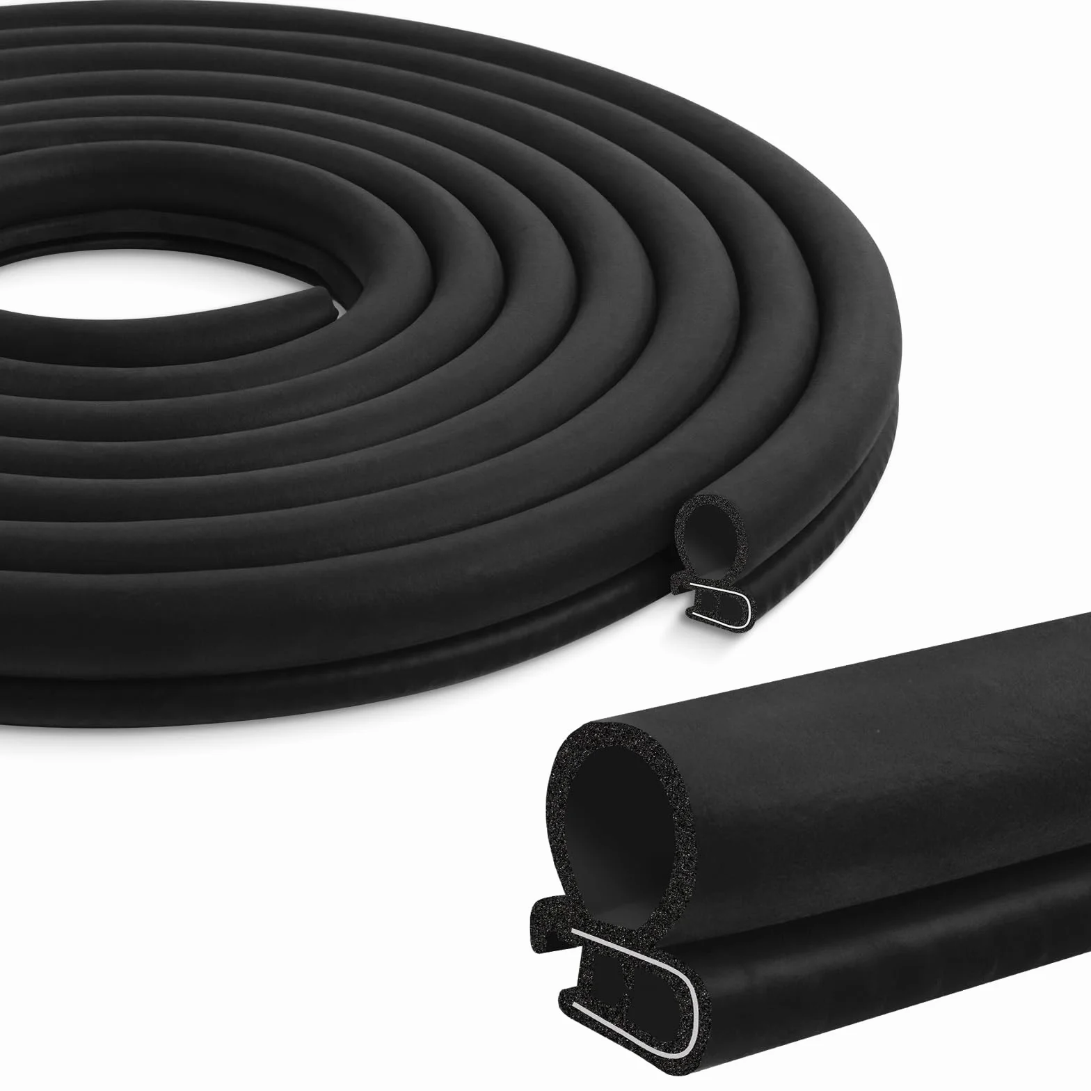 Guarnizione porta auto 6m in gomma professionale Lefunom per la protezione dei bordi, universale, nera, per auto, barche, camper e caravan