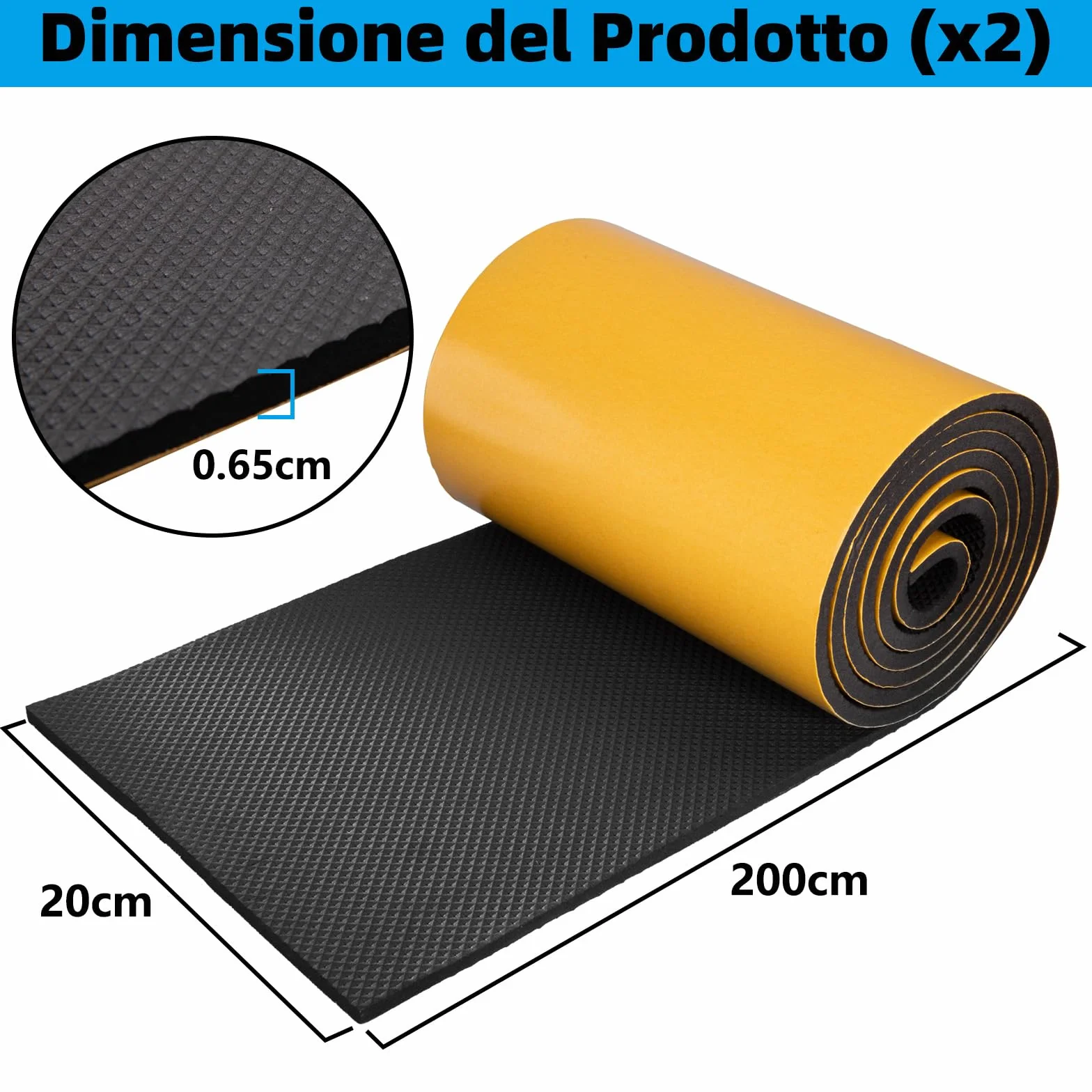 Spurtar Paracolpi Garage Gommapiuma Paracolpi Portiere Auto, Paraspigoli Muro Protezione Paraurti Auto per Esterno Accessori Automobile Gomma Adesiva, 4000 X 200 X 6,5 mm