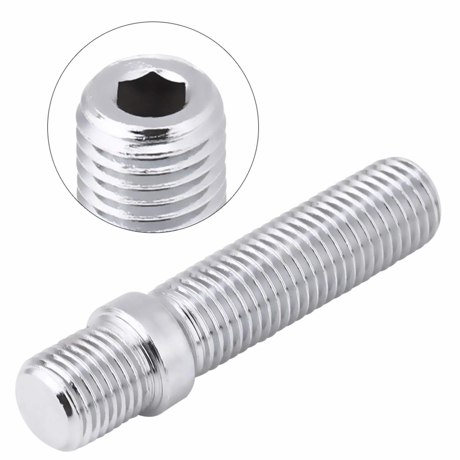 Ymiko 20PCS 12x1.5 Wheels Stud 50mm Extended Wheels Stud Conversion 12x1.5 a 12x1.5 Studs Screw Adapter Fit 1998-2008