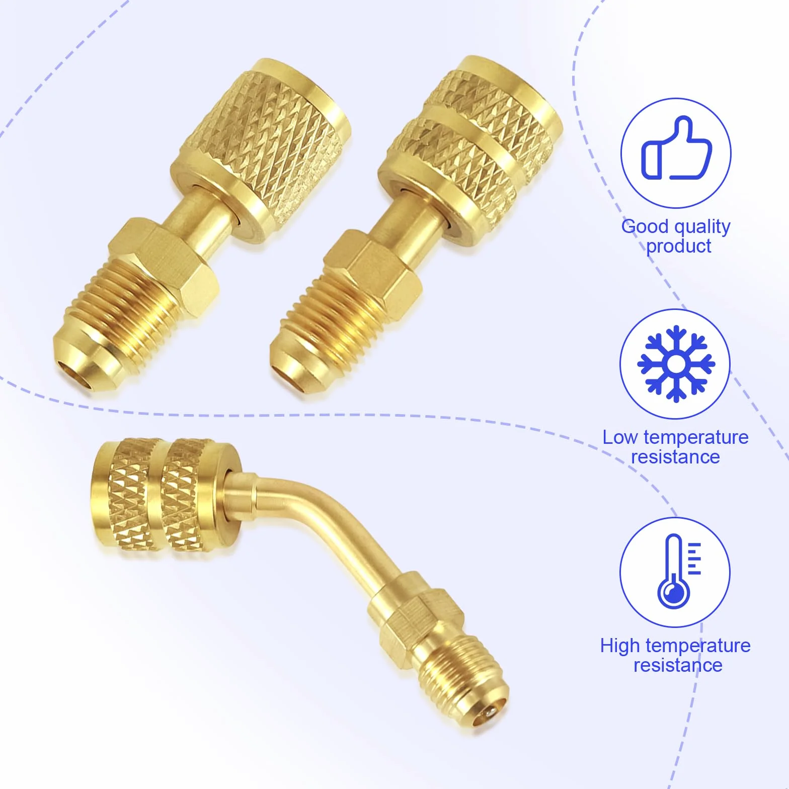 lasuroa 22 Pezzi Kit Adattatore R410A, Dritto e Angolato Adattatore Mini Split Connettori Attacco Femmina 5/16" e Attacco Maschio 1/4" per Condizionatori d'Aria HVAC Impianti di Refrigerazione