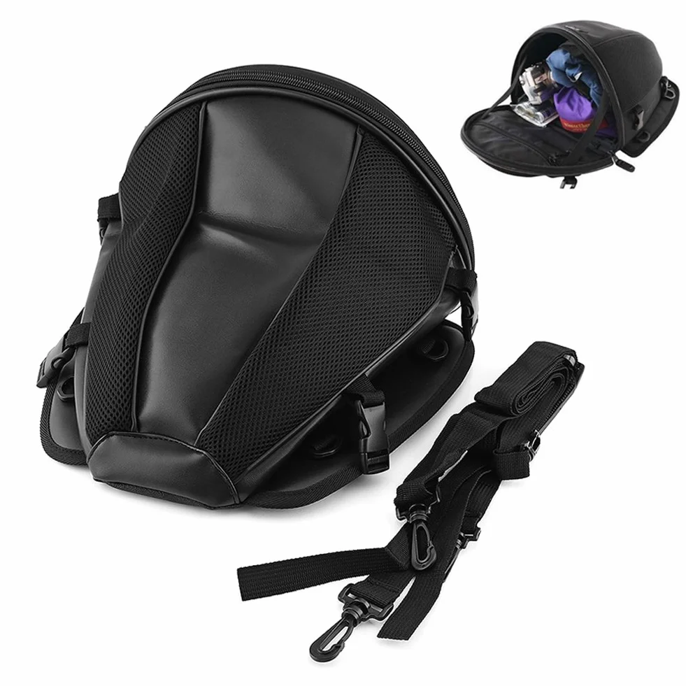 Luocute Borsa Moto Impermeabile, Borsa Sportiva Trasporto Sedile Posteriore, Borsa Coda per Telefono Chiavi Nera