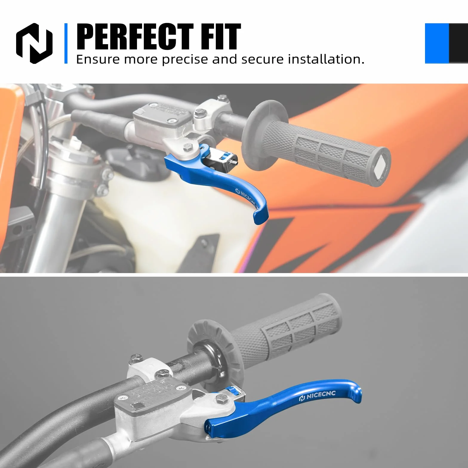 NICECNC Leva Frizione Corta Compatibile con SE 125 R 2018-2025, SE 250 R Factory 2015-2025, SE 300 R 2015-2025, Blu