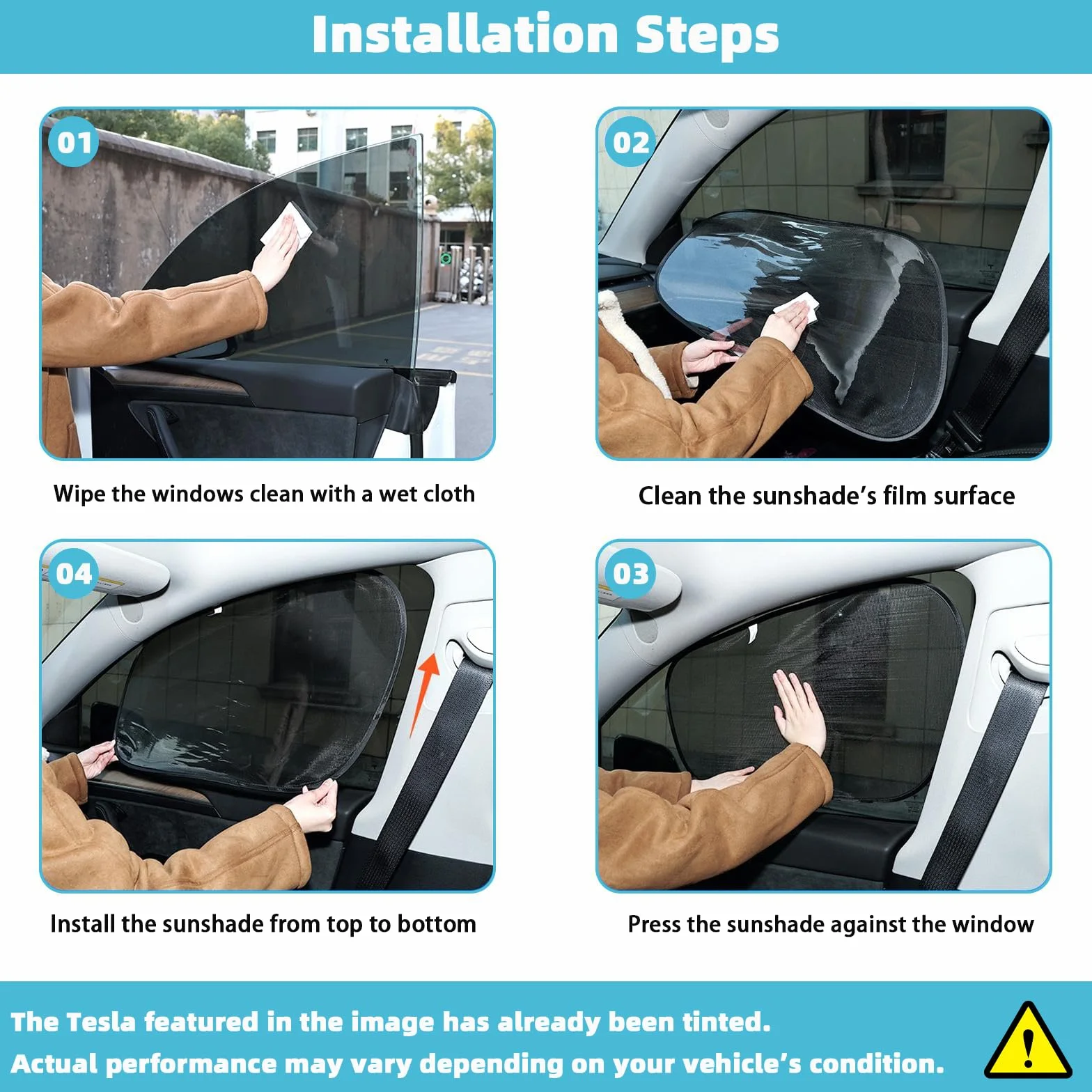 ZATOOTO Set di 2 Parasole per Auto Tesla Model Y con Protezione UV