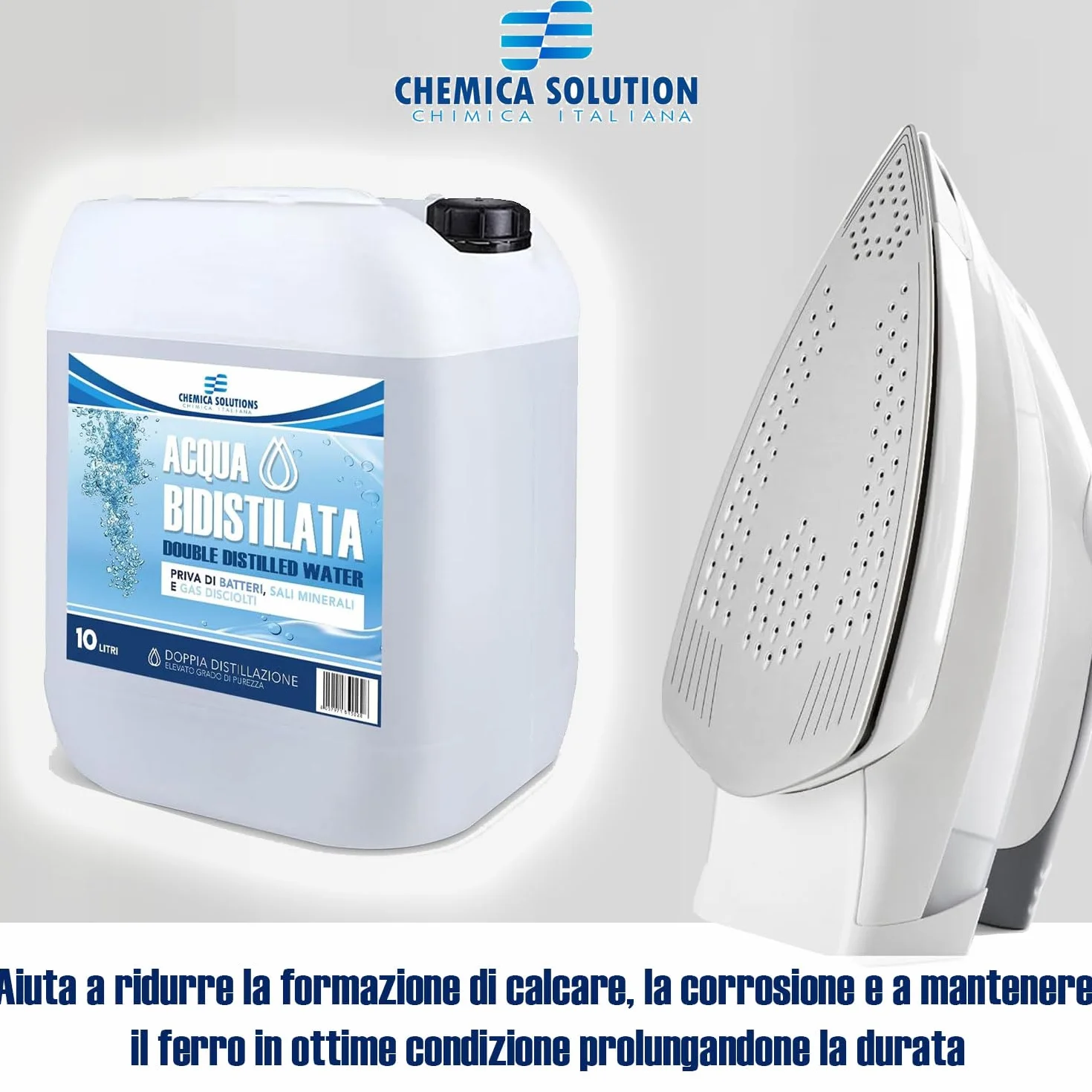 Acqua Bidistillata Pura 25 Litri Tanica per Uso Industriale e Clinico Demineralizzata per Ferri da Stiro