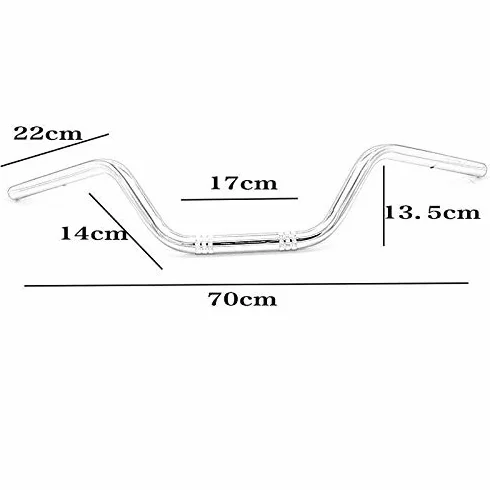 Manubrio universale Drag Straight Bar 7/8" 22mm Vintage Retro Chopper Bobber Cruiser Nero
