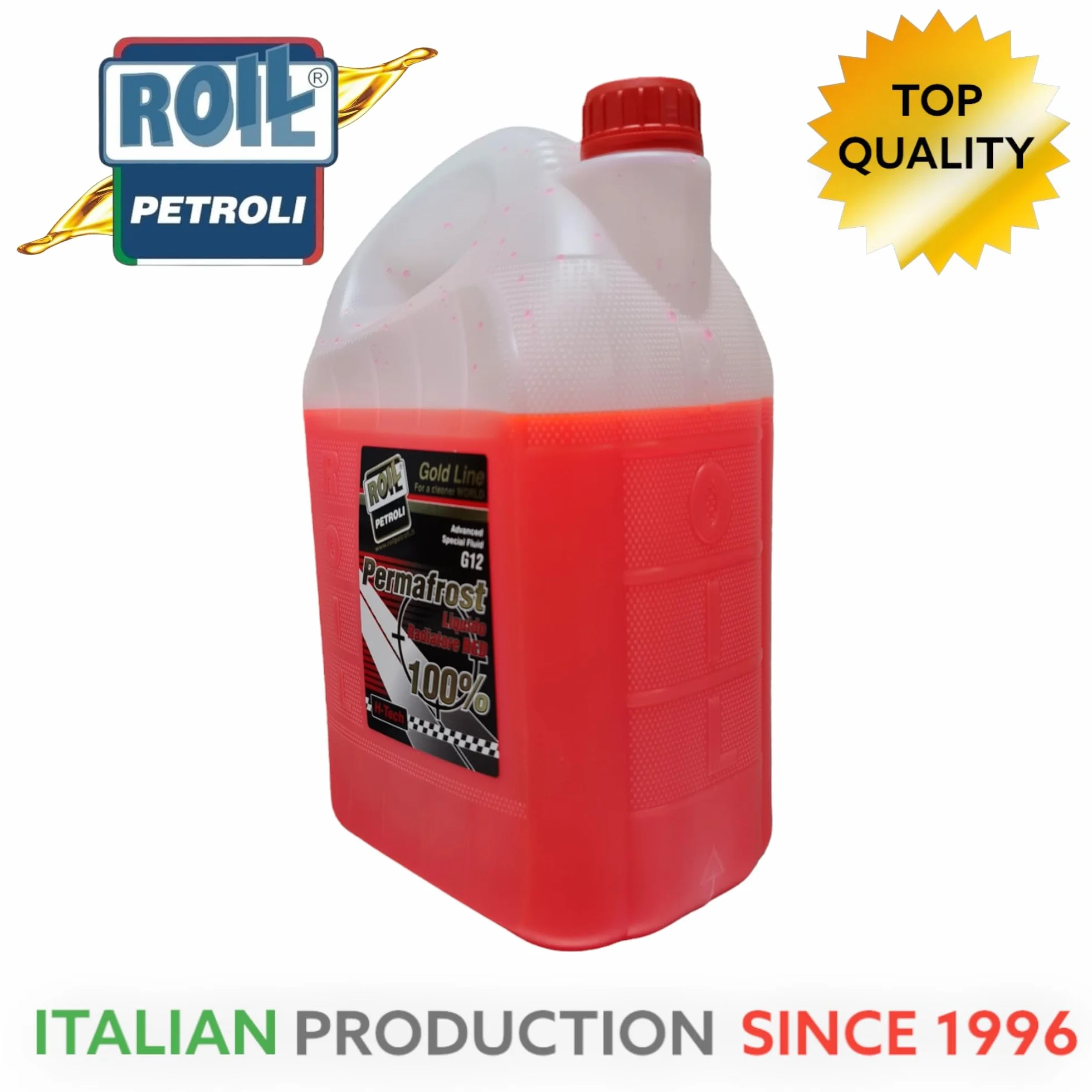 Roil PERMAFROST ANTIGELO Rosso G 12 SUPERCONCENTRATO Diluito al 50% con Acqua, Si ottengono 10 Litri di Liquido Pronto all'Uso con Protezione -40° +120° (5 kg.)