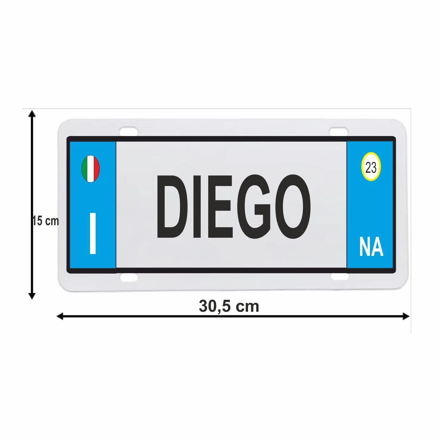 AMA SHOP targa auto personalizzata con nome data e numeri o frase, Alluminio, con stampa sublimatica, Ventose incluse| idea regalo |