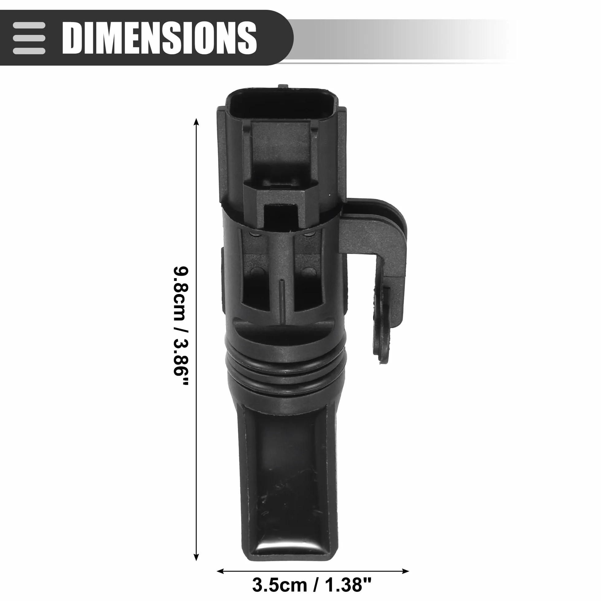 Motoforti Sensore di velocità, Sensore di velocità del veicolo di trasmissione, per Ford Focus II 2004-2012, Plastica metallico, No.98AB9E731AG, Nero