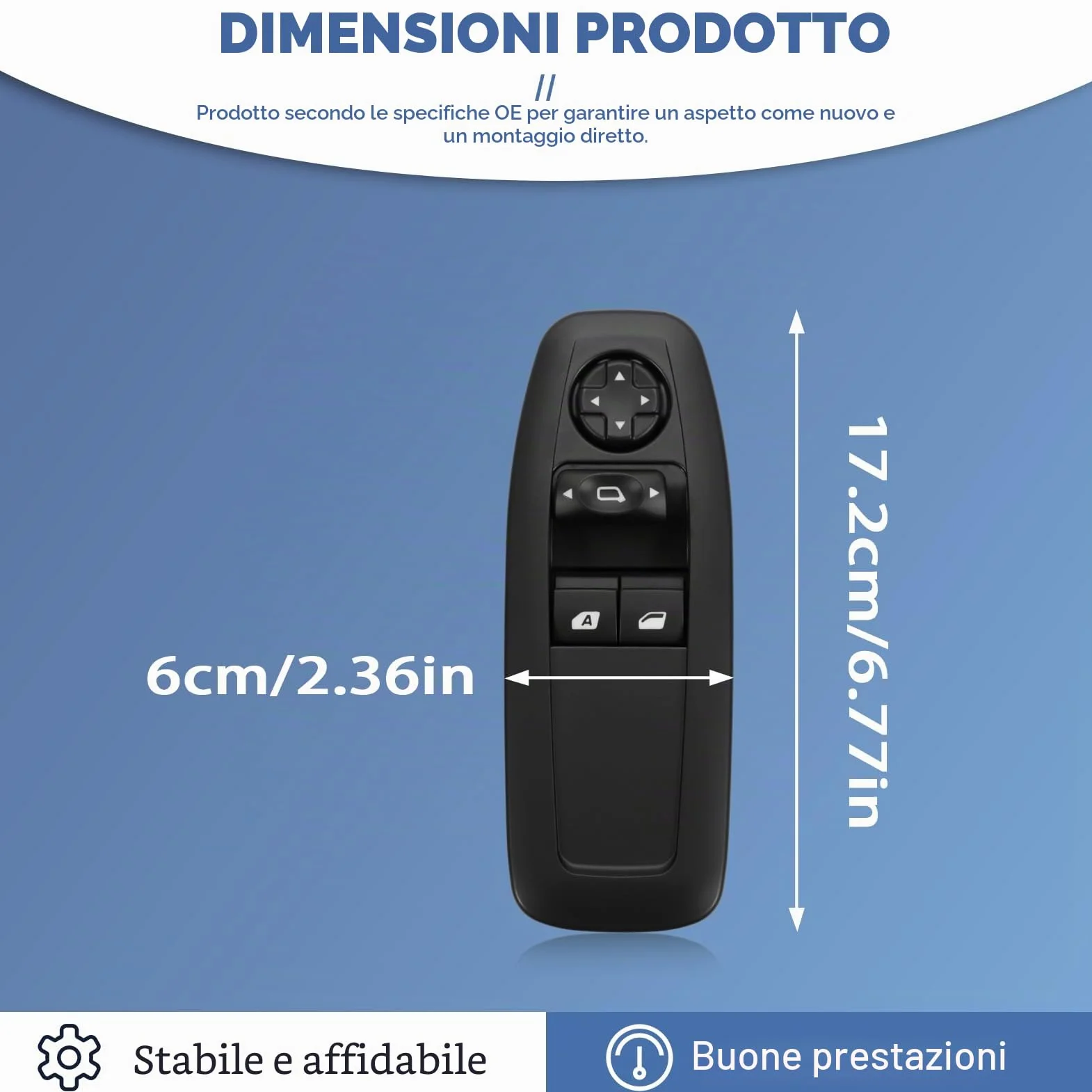 Pulsantiera Interruttore alzacristallo elettrico per P-eugeot 208 2015-2022, 2008 2013-2022, 3008/5008 2018 96751127ZD Master Control Power 96751120ZD