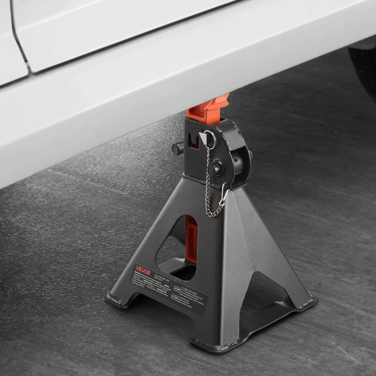 VEVOR Cavalletti di Sollevamento 3 Tonnellate, Altezza Regolabile 275-415 mm, Acciaio Doppio Bloccaggio per Auto SUV