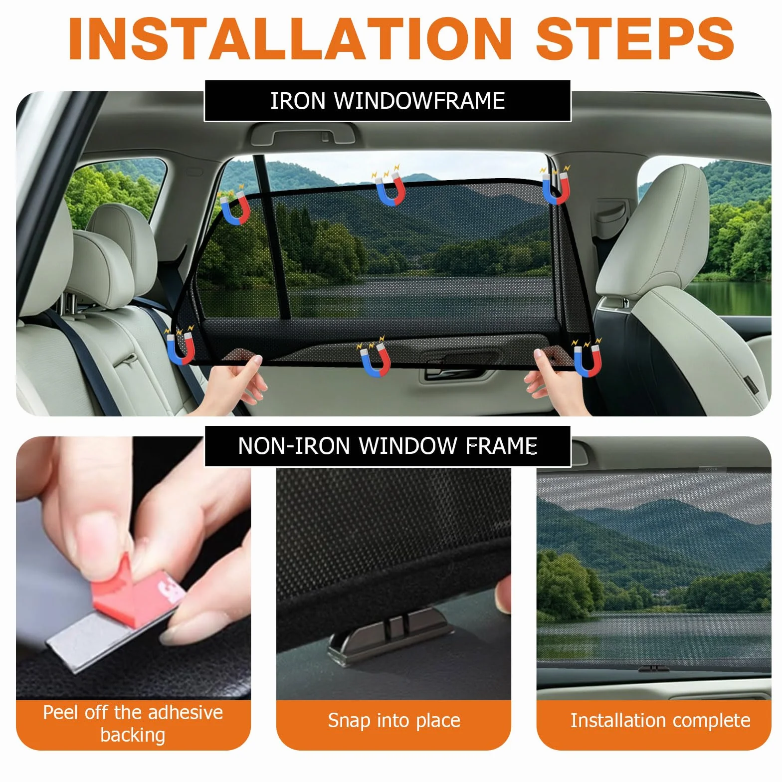 Parasole finestrini laterali posteriori auto VW Golf 7 2013-2021 magnetico protezione solare UV