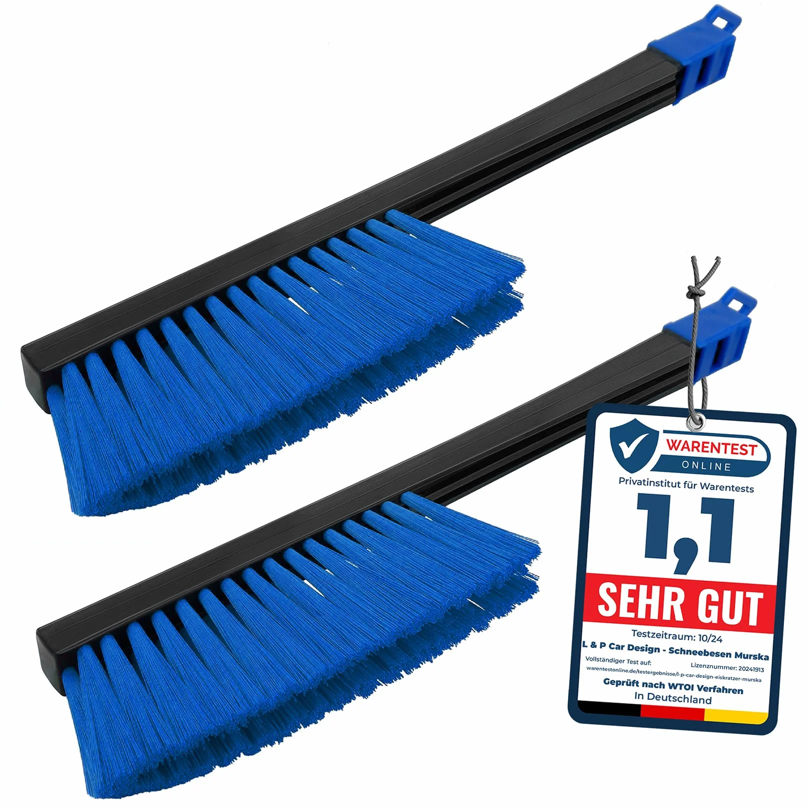 L&P A059-2 Spazzola da Neve Lunga Invernale per Auto 2 Pezzi Nero Blu