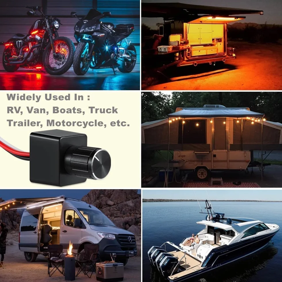 acegoo Dimmer LED DC 12V PWM Interruttore per Barca Camper Caravan Auto