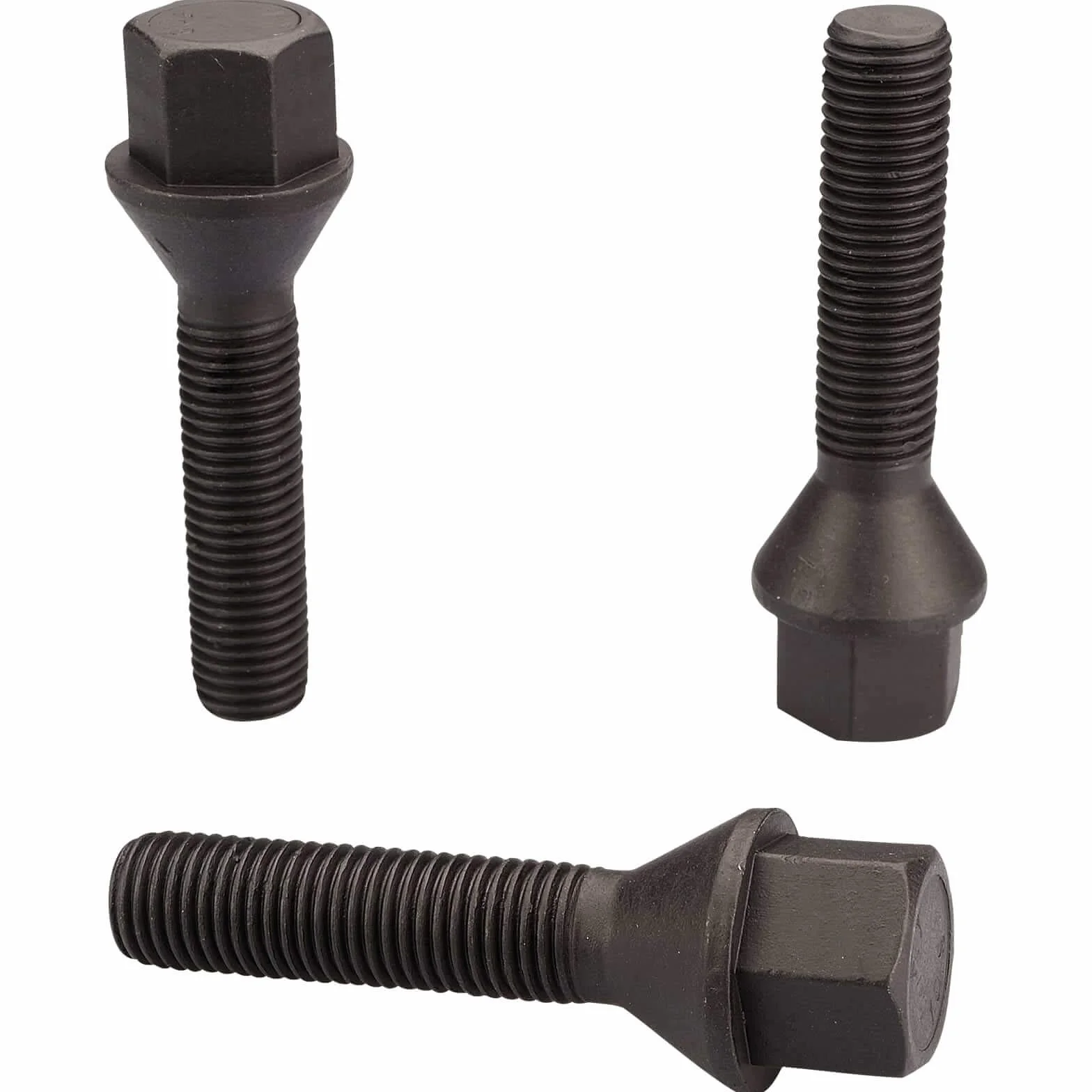 HASKYY Bulloni per Ruota M14 x 1,5 x 30 mm Conici 60° Nero