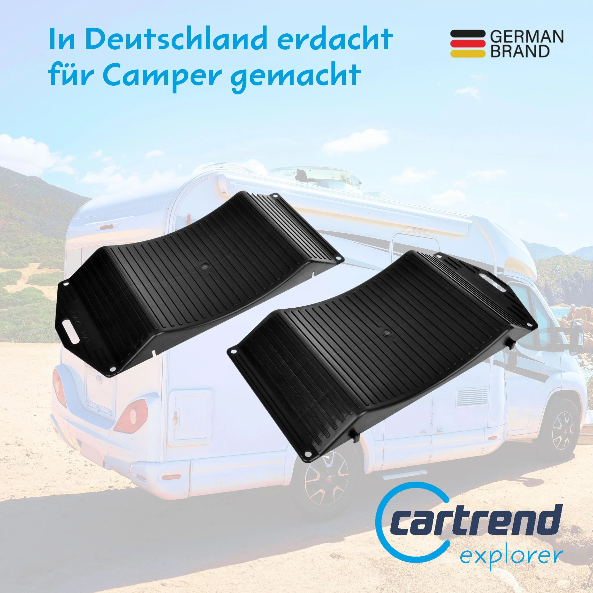 Cartrend Protezioni per Pneumatici Set 2 Pieghevoli per Roulotte Camper Rimorchi