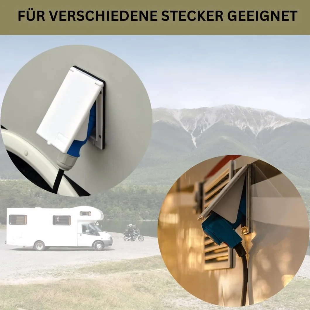 Carbest Presa CEE 16A Bianca Rettangolare IP44 240V 3 Poli Coperchio Ribaltabile Spina da Incasso