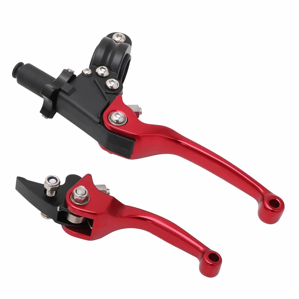 Leva frizione freno pit bike 1 coppia 7/8" 22mm alluminio forgiato pieghevole per 50CC-150CC CRF XR 90/110/125/140/150cc Pit Dirt Bike ATV Mini Bike Rosso