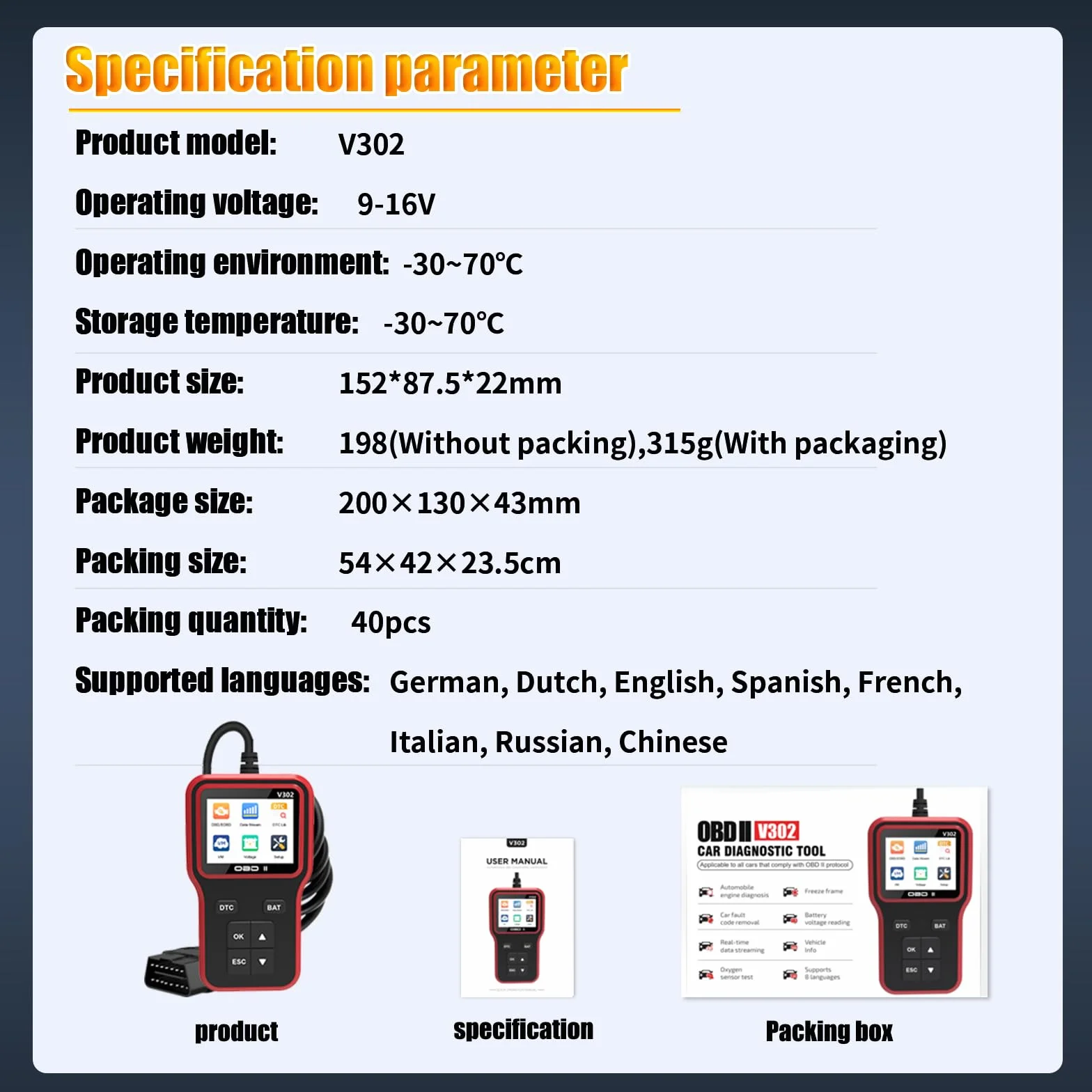 OBD2 Auto Diagnostica Diagnosi-auto Supporta più lingue Diagnostico OBD2 per Multimarca Lettore Errore Motore Auto con Funzioni OBD2 Professionale Diagnostica Per tutti i Veicoli OBDII