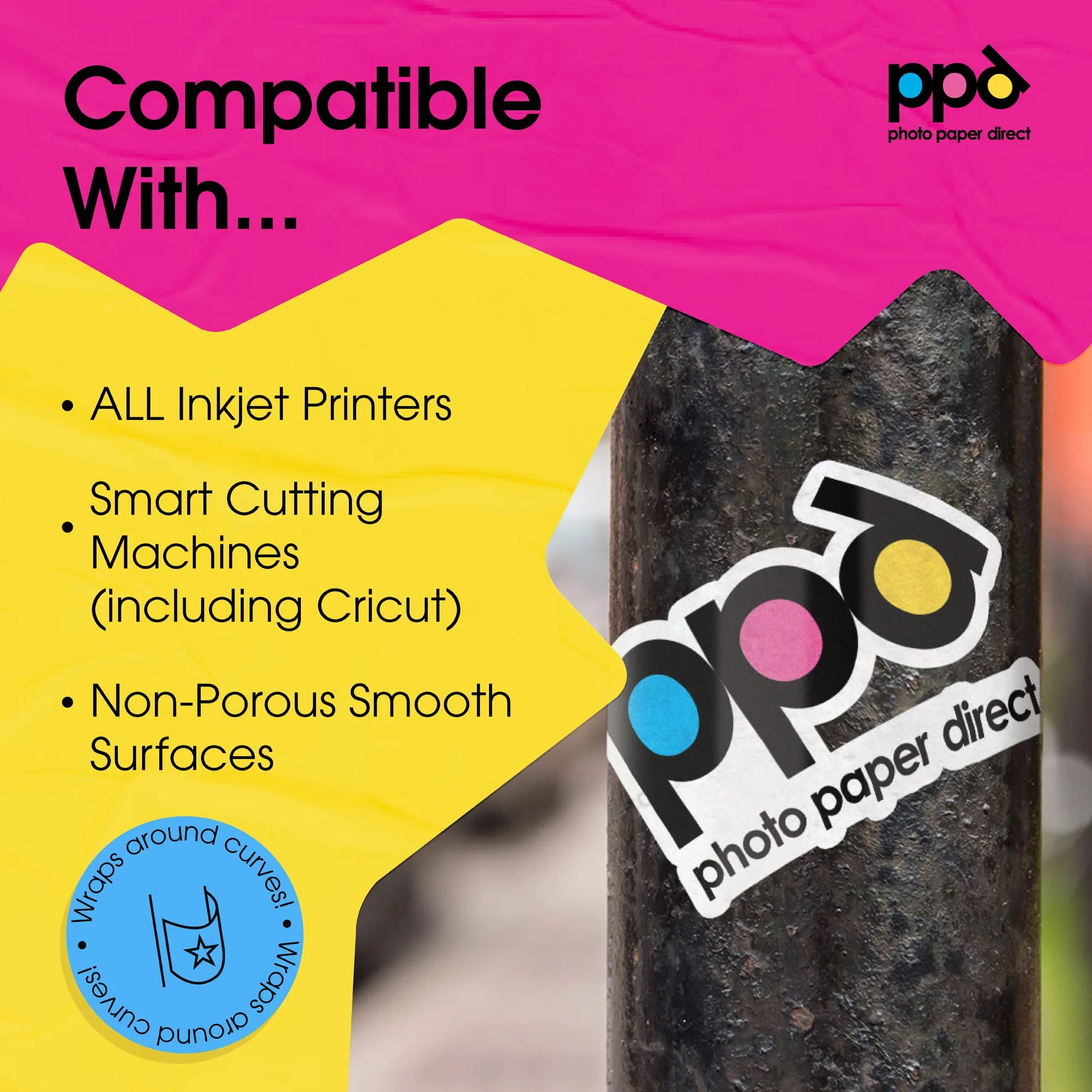 PPD A4 40 Fogli Di Carta Vinile Autoadesiva Opaca Per Stampanti Inkjet - Sticker Bianco - PPD-38-40
