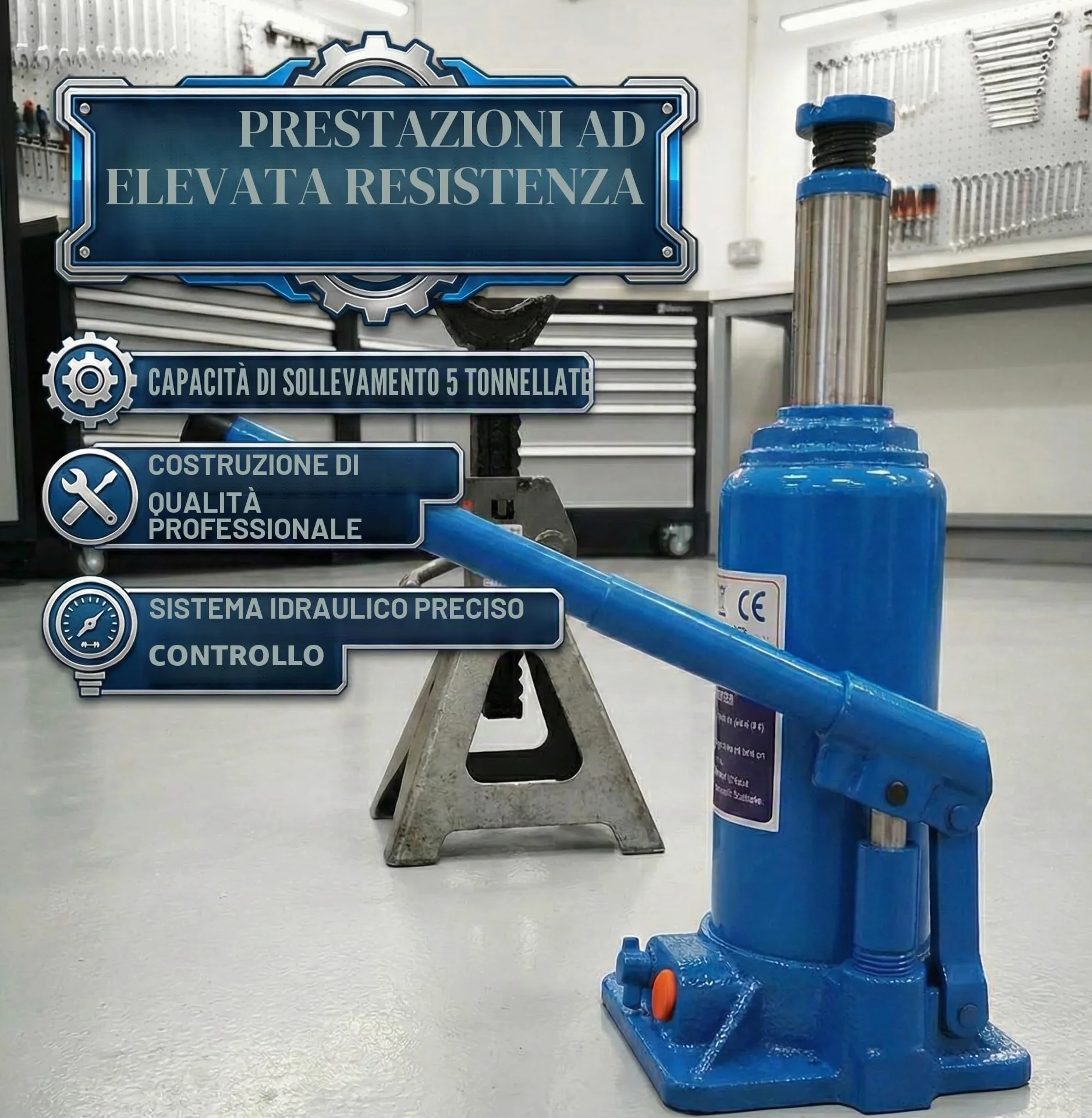 KATSU Cric Idraulico a Bottiglia 5 Tonnellate Martinetto Idraulico Jack per Veicoli