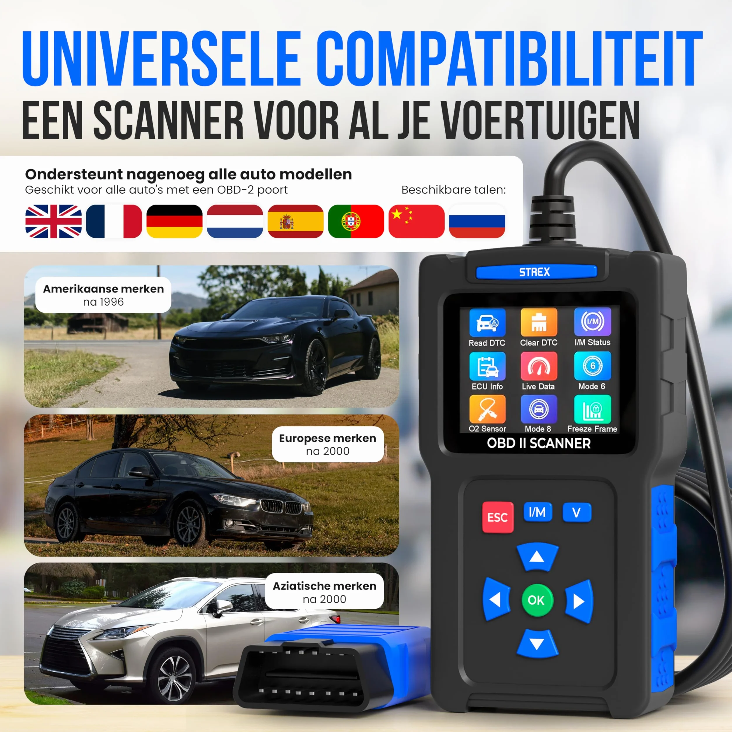 Strex OBD2 Scanner Auto Diagnostica Lettura Automatica Rimozione Malfunzionamento Motore