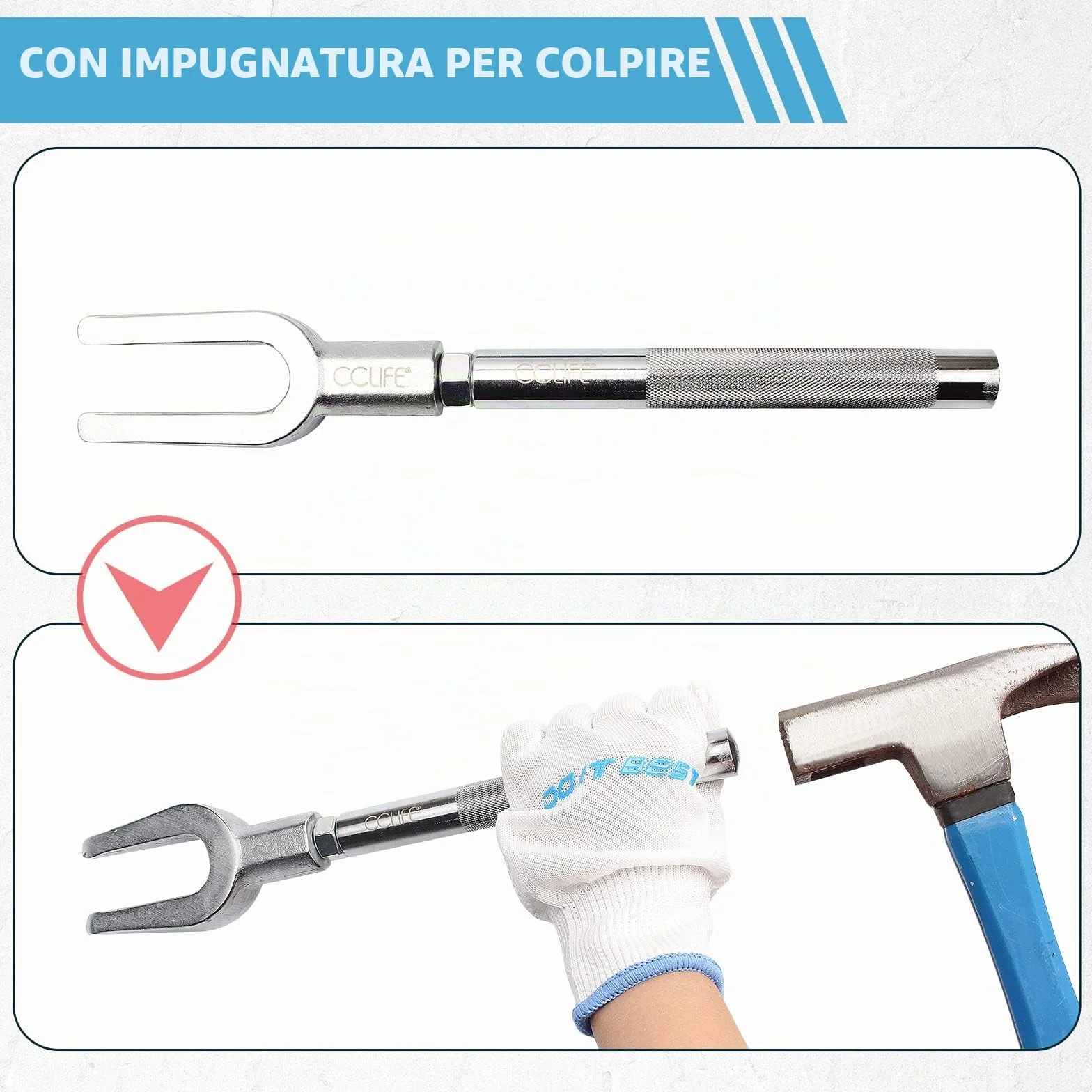 CCLIFE Estrattore Giunti Sferici a Forcella Kit 5 Pezzi 17-23-28mm