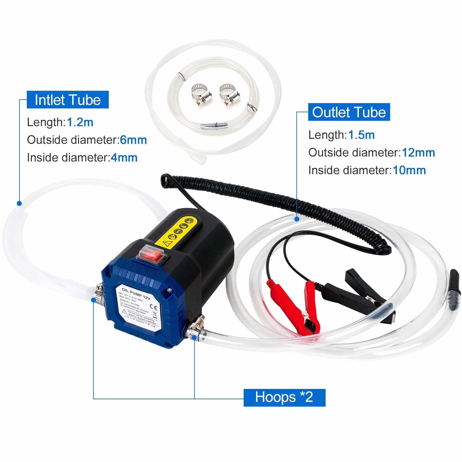 Estrattore di Pompa per Cambio Olio 12V 80W con Tubo