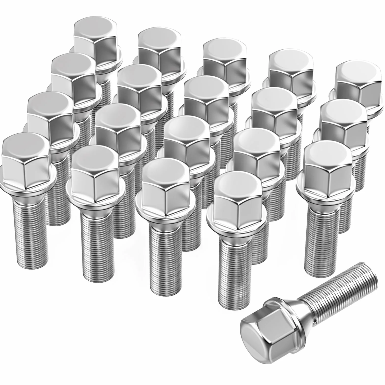 Bulloni per ruota M12 x 1,5 x 28 mm conico SW 17 mm compatibili BMW