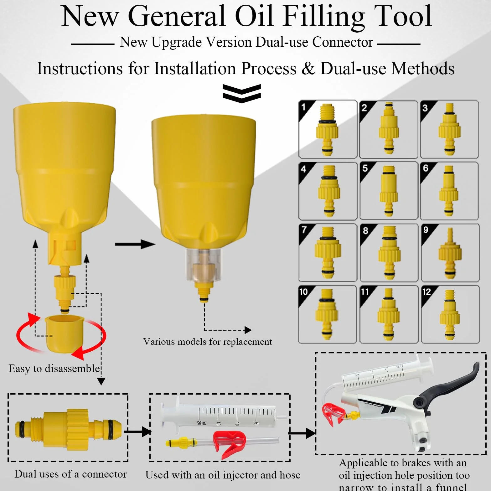 CYCOBYCO Kit Universale per Spurgo Freni a Disco Idraulico per Bicicletta Compatibile con Shimano Tektro Magura