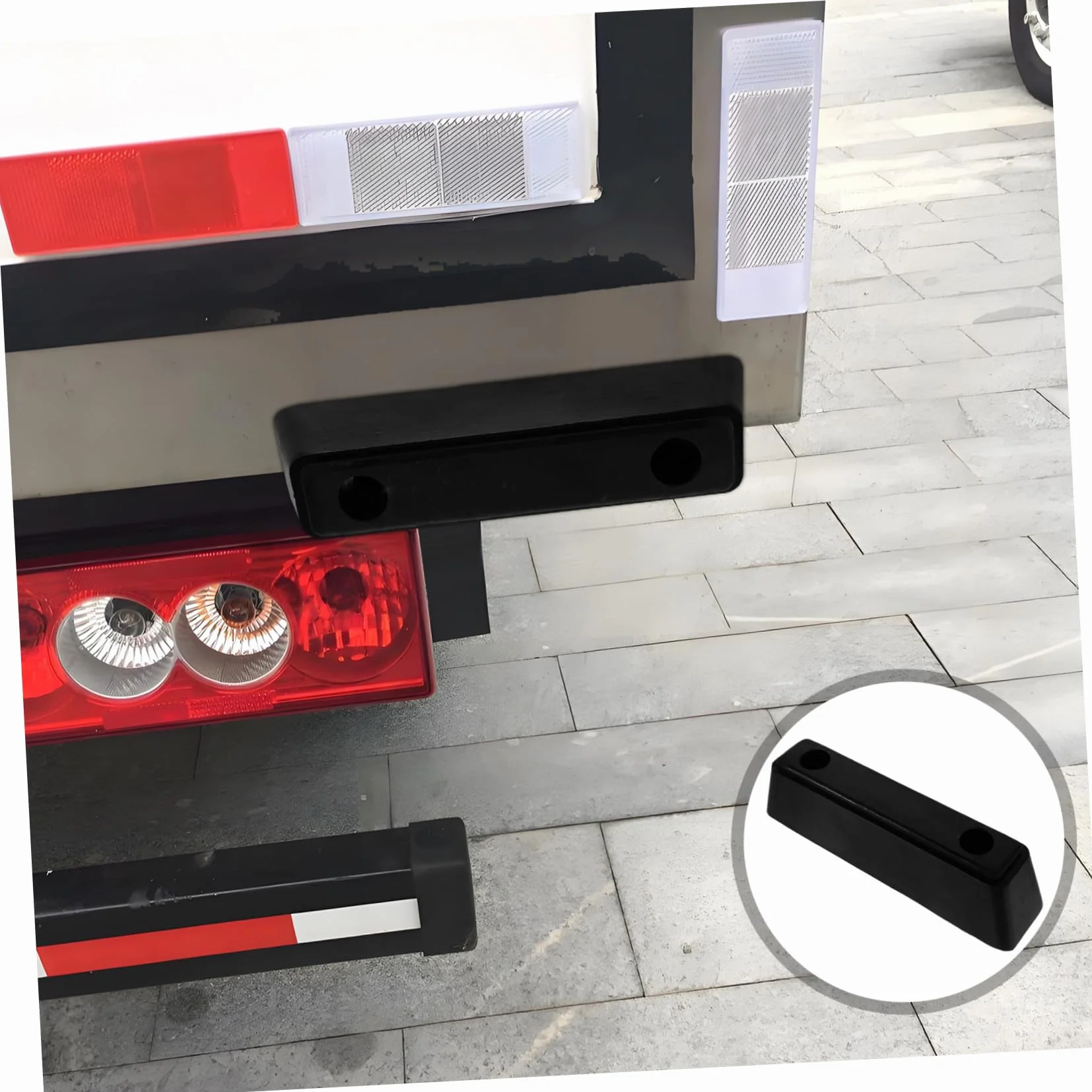 iplusmile Tampone Paracolpi in Gomma per Camion e Box Trucks Rettangolare Nero, Rinforzato per Sicurezza alla Guida e Protezione Anti-collisione nel Trasporto