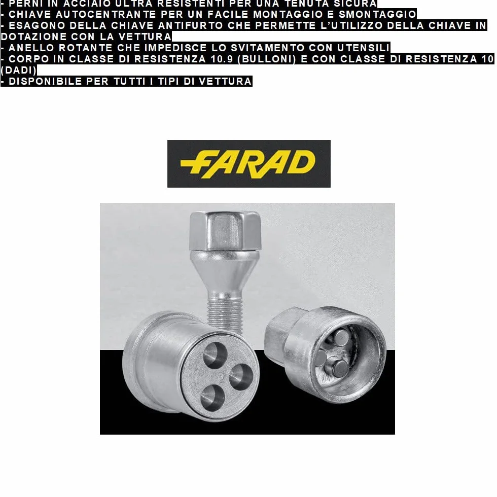 BULLONI PERNI VITI ANTIFURTO PER RUOTE CERCHIO IN LEGA COMPATIBILI OPEL Astra 12/2009+