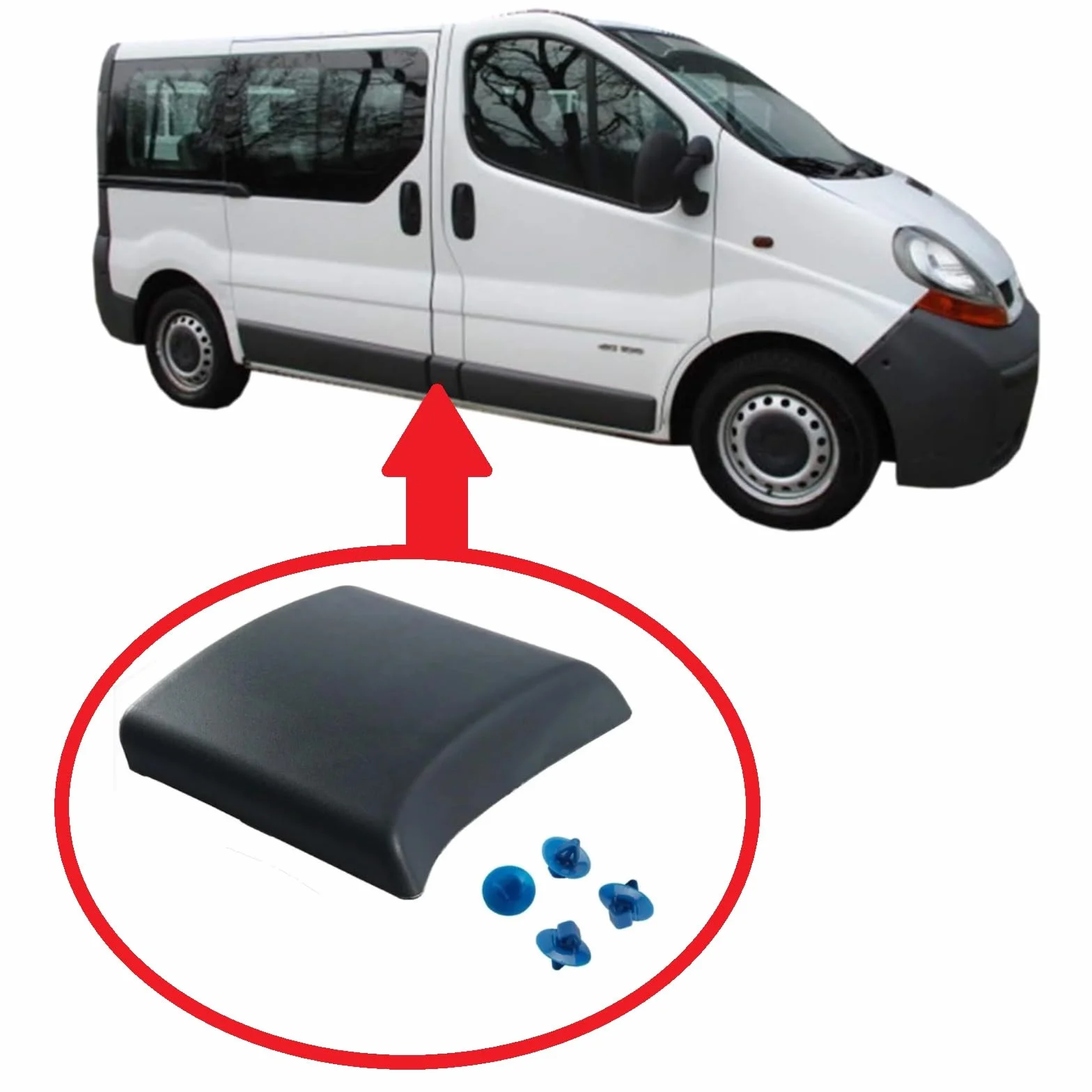 Twowinds - Modanatura Protezione 8200036101 Compatibile con Trafic 2, Vivaro A, Primastar (2001-2013) - Laterale Destra (lato passaggero) - 93852554 - Pannello Protezione Carrozzeria