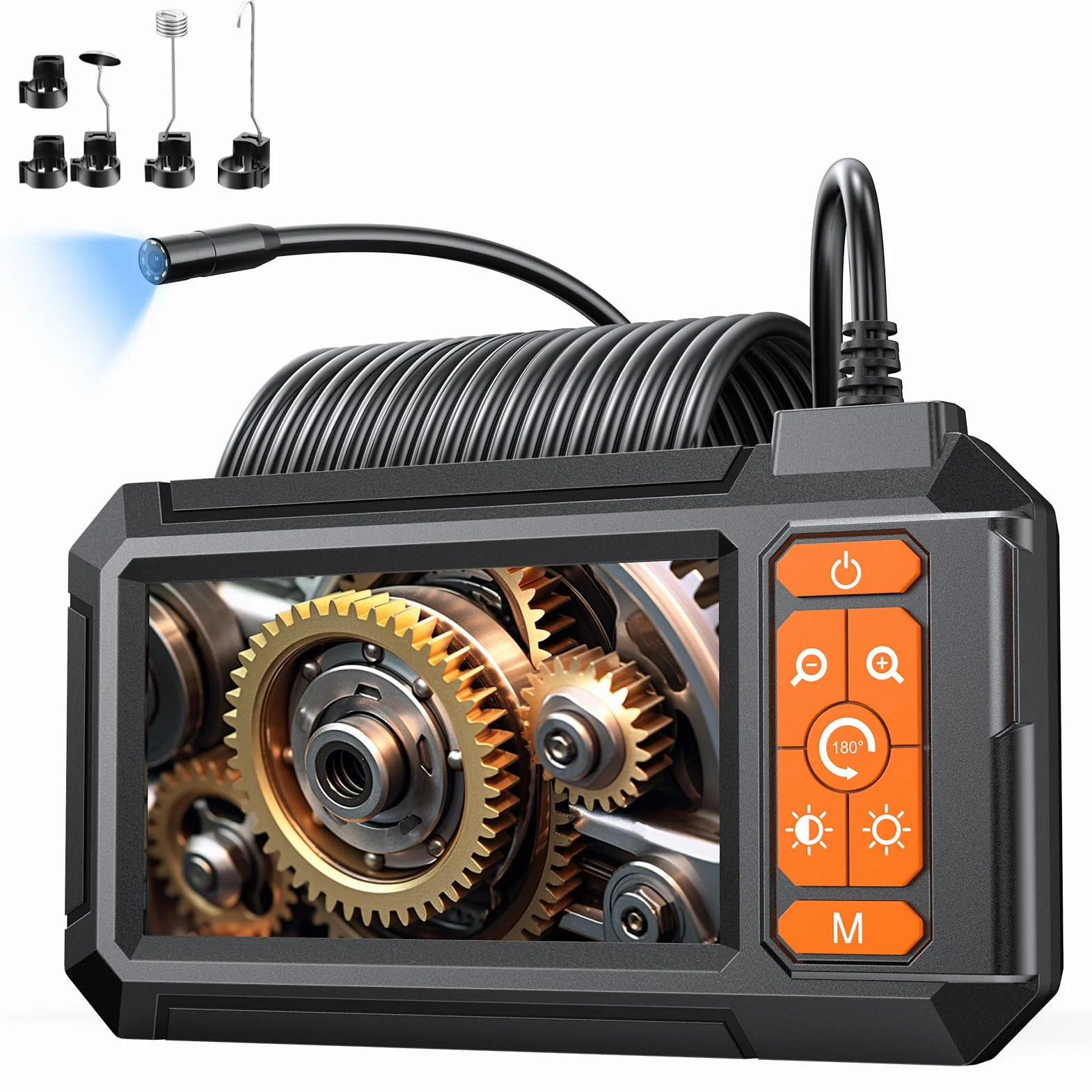 Endoscopio Professionale 1080P HD IP67 16.5FT 2600mAh Telecamera Ispezione Tubi LED