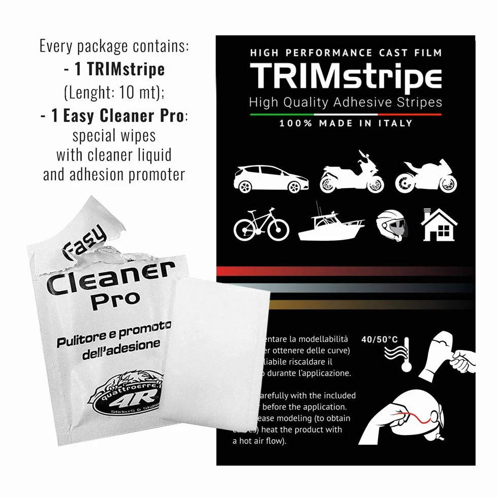 4R Quattroerre.it 10533 Trim Stripes Strisce Adesive per Auto, Rosso, 3F 50 mm x 10 mt